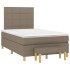Cama box spring con colchón tela gris taupe 120x200