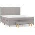 Cama box spring con colchón tela gris claro 160x200