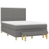 Cama box spring con colchón tela gris oscuro 140x190