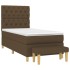 Cama box spring con colchón tela marrón oscuro 80x200