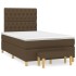 Cama box spring con colchón tela marrón oscuro 120x200