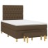 Cama box spring con colchón tela marrón oscuro 120x200
