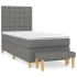 Cama box spring con colchón tela gris oscuro 100x200
