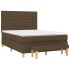 Cama box spring con colchón tela marrón oscuro 140x200