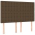 Cama box spring con colchón tela marrón oscuro 140x200