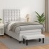 Cama box spring con colchón cuero sintético blanco 100x200