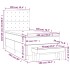 Cama box spring con colchón cuero sintético blanco 100x200