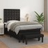 Cama box spring con colchón cuero sintético negro 90x190