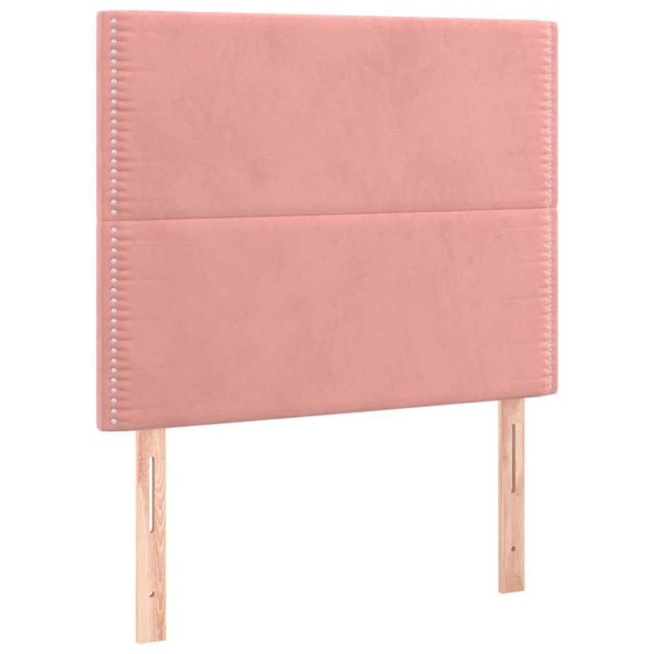 Cama box spring con colchón terciopelo rosa 120x200