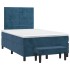 Cama box spring con colchón terciopelo azul oscuro 120x200