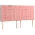 Cama box spring con colchón terciopelo rosa 160x200