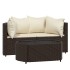 Set muebles de jardín 3 piezas y cojines ratán sintético