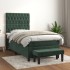 Cama box spring con colchón terciopelo verde oscuro 90x190