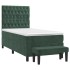 Cama box spring con colchón terciopelo verde oscuro 90x190