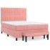 Cama box spring con colchón terciopelo rosa 140x200
