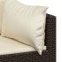Set muebles de jardín 3 piezas y cojines ratán sintético