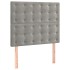 Cama box spring con colchón terciopelo gris claro 90x190