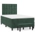 Cama box spring con colchón terciopelo verde oscuro 120x200