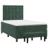 Cama box spring con colchón terciopelo verde oscuro 120x200