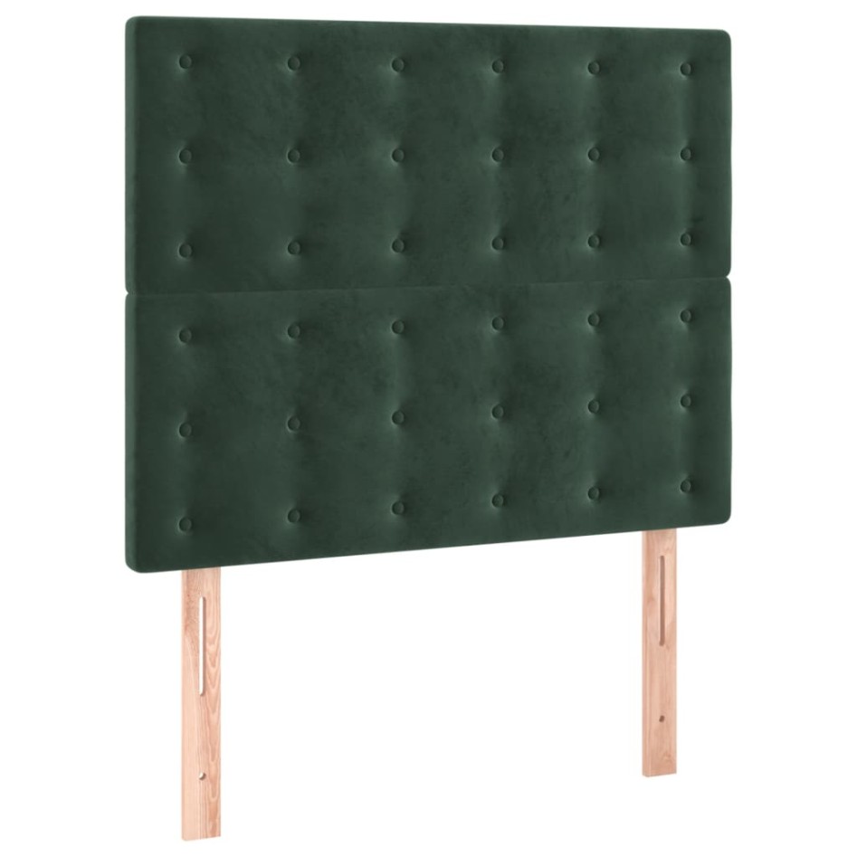 Cama box spring con colchón terciopelo verde oscuro 120x200