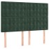 Cama box spring con colchón terciopelo verde oscuro 140x200