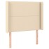 Cama box spring colchón y luces LED tela color crema 90x190