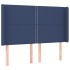 Cama box spring colchón y luces LED tela azul 140x190
