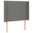Cama box spring colchón y luces LED tela gris oscuro 100x200