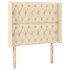 Cama box spring colchón y luces LED tela crema 100x200