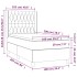 Cama box spring colchón y luces LED tela crema 100x200