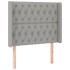 Cama box spring colchón y luces LED tela gris claro 100x200