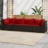 Set muebles de jardín 4 piezas y cojines ratán sintético