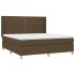 Cama box spring colchón luces LED tela marrón oscuro