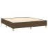 Cama box spring colchón luces LED tela marrón oscuro