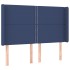 Cama box spring colchón y luces LED tela azul 140x200