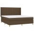 Cama box spring colchón luces LED tela marrón oscuro