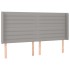 Cama box spring colchón y luces LED tela gris claro 160x200