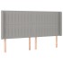 Cama box spring colchón y luces LED tela gris claro 160x200