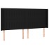 Cama box spring colchón y luces LED tela negro 160x200