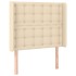 Cama box spring colchón y luces LED tela crema 80x200