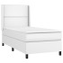 Cama box spring colchón y LED cuero sintético blanco 100x200