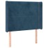 Cama box spring colchón y LED terciopelo azul oscuro 100x200