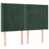Cama box spring colchón y LED terciopelo verde oscuro