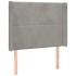 Cama box spring colchón y LED terciopelo gris claro 100x200