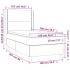 Cama box spring colchón y LED terciopelo gris claro 100x200
