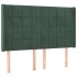 Cama box spring colchón y LED terciopelo verde oscuro