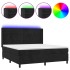 Cama box spring colchón y LED terciopelo negro 160x200