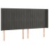 Cama box spring colchón y LED terciopelo gris oscuro 160x200