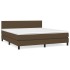 Cama box spring con colchón tela marrón oscuro 180x200