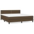 Cama box spring con colchón tela marrón oscuro 180x200